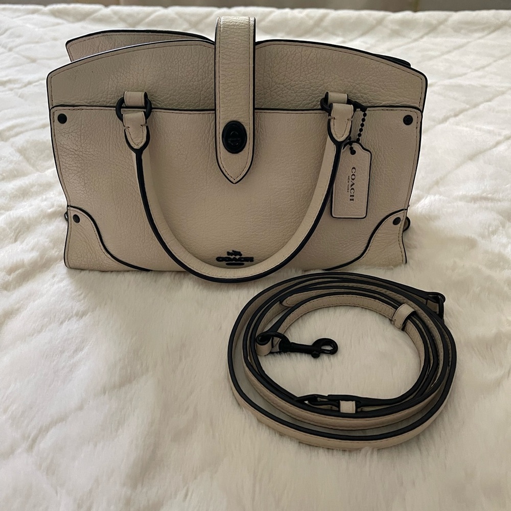 Coach Mercer Satchel/Crossbody Chalk white